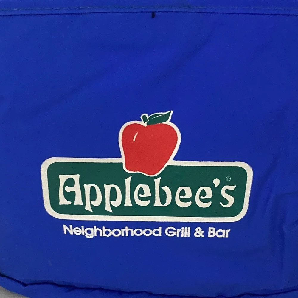 Vintage 90s Applebee’s Koozie Cooler Bag Blue Restaurant Promo Memorabilia